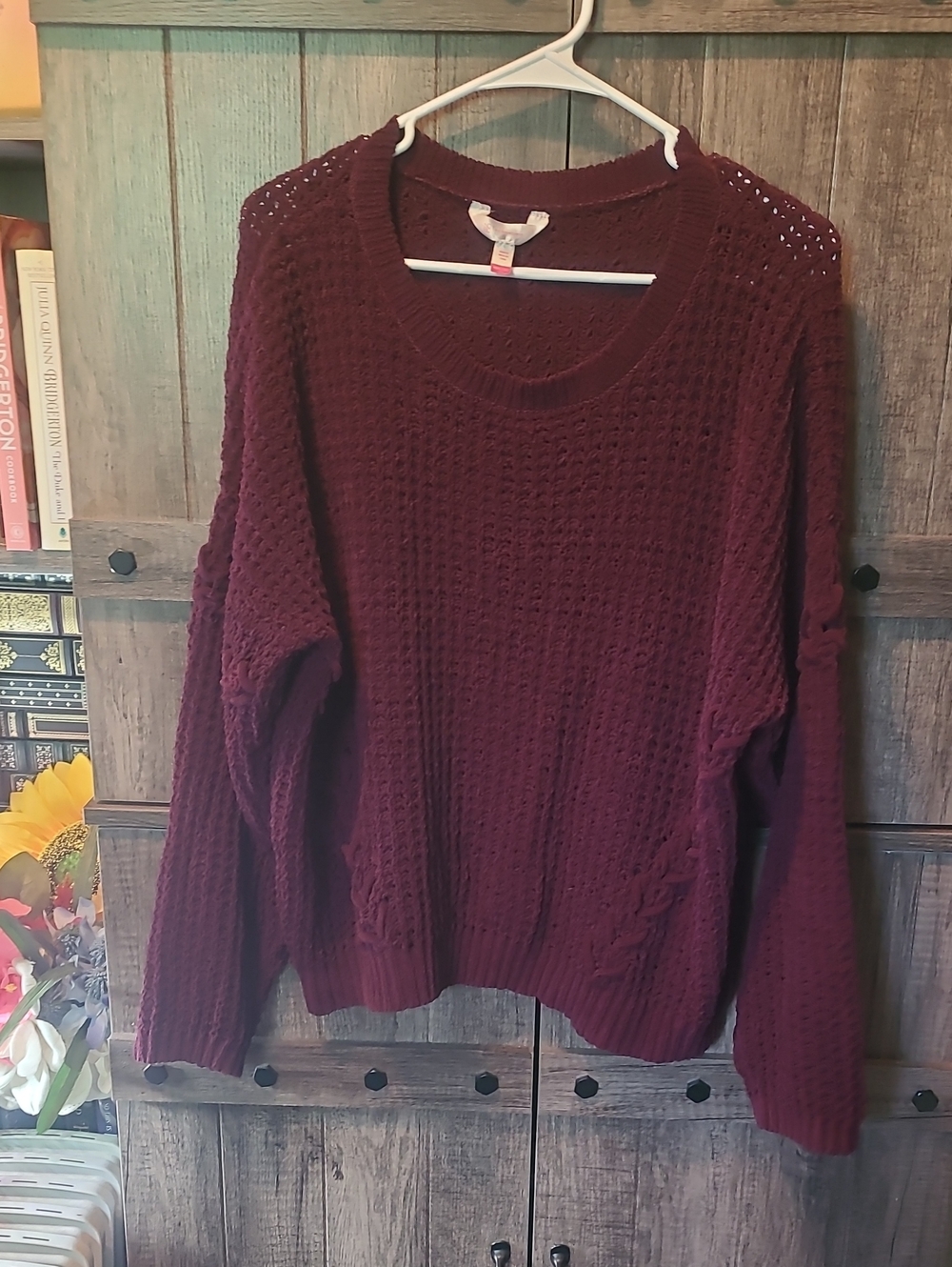 No Boundaries Knit Burgundy Sweater Size XXXL